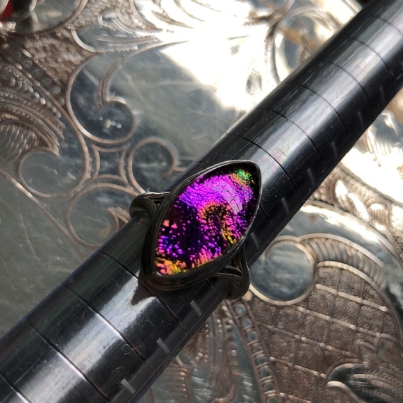Sterling Ring 7 dichroic glass NEW - Picture 7 of 7